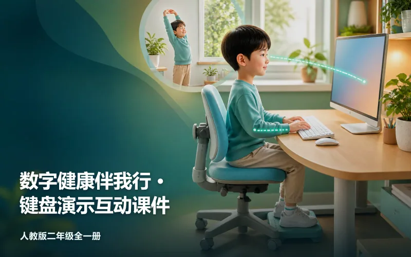 数字健康伴我行 · 键盘演示互动课件作品封面